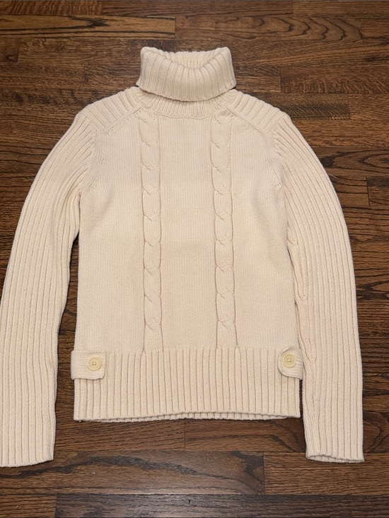 Tommy Hilfiger Sweaters - Tommy Hilfiger Cream Cable-Knit Turtleneck Sweater